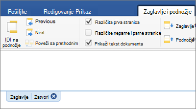 The header area of a document is shown