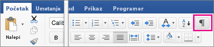 On the Home tab, Show Editing Marks is highlighted