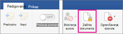 On the Review tab, Protect Document is highlighted