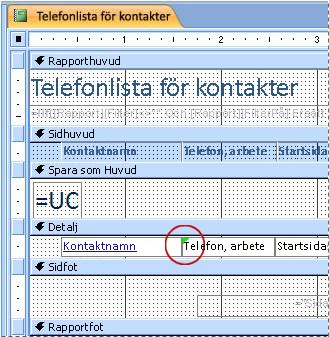 Rapport som innehåller en textruta med en felstavad identifierare