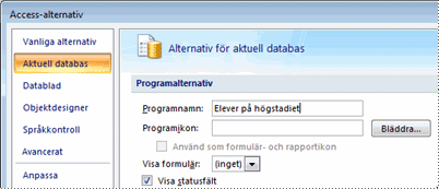 Lägga till ett anpassat namn i programmet