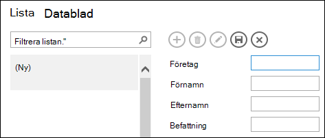 Lägg till en post i en listvy