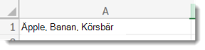 Cell med avgränsad text