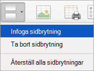 Alternativ på menyn Brytningar