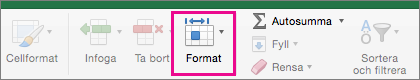 På fliken Start är Format markerat