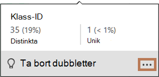 Popup-menyn för distributionsdiagram