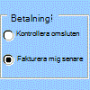 Exempel på en alternativknapp i verktygsfältet Formulär