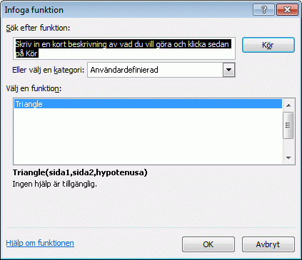 dialogrutan infoga funktion