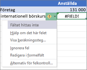 Ignorera ett #FÄLT!-fel