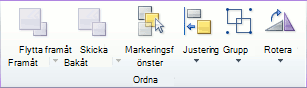 Bild av menyfliksområdet i Excel