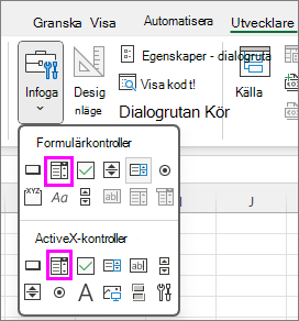 Infoga kombinationsruta