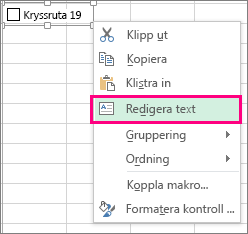 redigera text i en formulärkontroll