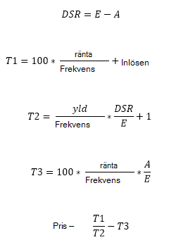 PRIS-formel när N <= 1
