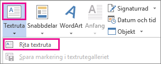 Menyn Textruta i gruppen Text