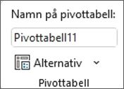 Bild av menyfliksområdet i Excel