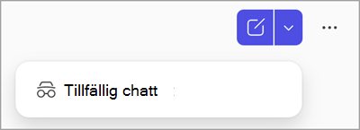 Skärmbild av den tillfälliga chattknappen i Copilot Chat