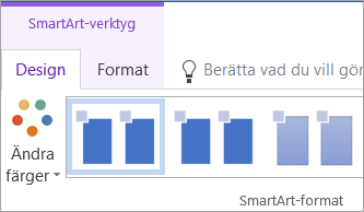 Knappen Ändra färger på fliken Design under SmartArt-verktyg