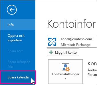 spara en kalender som ics-fil
