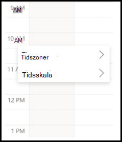 Alternativ för tidszoner och tidsskala i kalendern.