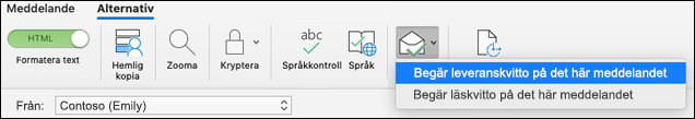 Begära leveranskvitto