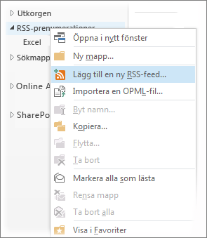 Lägga till en RSS-feed