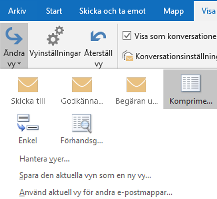Välj Ändra vy för att välja en ny vy.