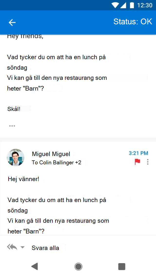 Vidta åtgärder för ett enskilt meddelande