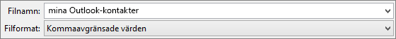 Spara adressboken som en CSV-fil