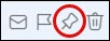 Skärmbilden visar bildtexten för alternativet för att fästa e-post när du hovrar över ett meddelande i Outlook.com.