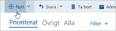 En skärmbild av knappen Skriv ett nytt meddelande