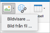 Visar alternativ för Infoga bild för signatur