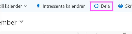 En skärmbild av knappen Dela