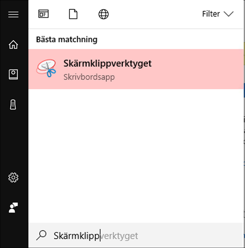 Skärmklippverktyget