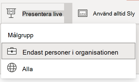 Målgruppsval för livepresentation