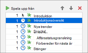 Den andra animerade punktlistan väljs
