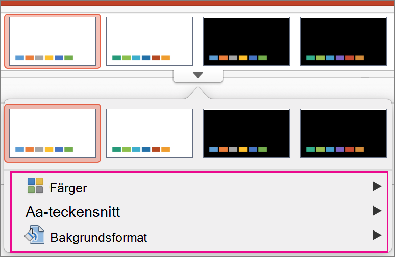 PowerPoint för Mac, variantgalleriet