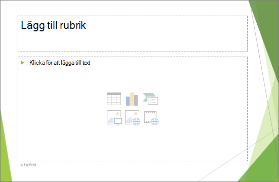 En rubrik- och innehållsbild med två platshållare