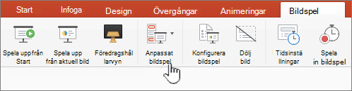 Knappen Spela upp anpassat bildspel