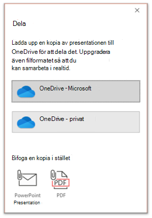 Skärmen Samarbete i PowerPoint