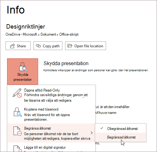 Ange begränsad åtkomst