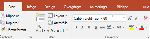 Överstrykningspenna i menyfliksområdet i PowerPoint.