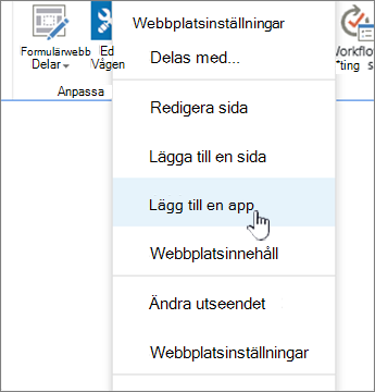 Lägg till ett program (lista, bibliotek)