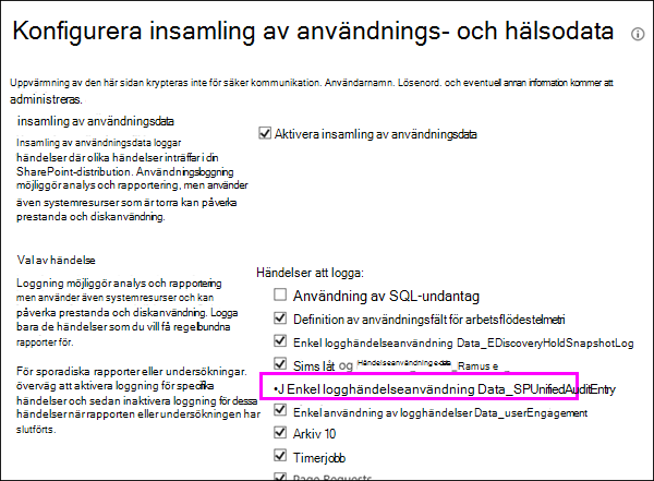 Alternativ för att aktivera DLP-användningsloggar