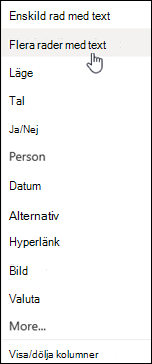 Flera rader med text
