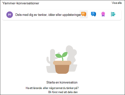 Förhandsgranskning av webbdelen Konversationer.