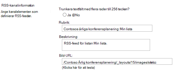 RSS-kanalinformation