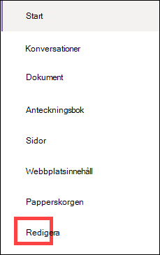 Lodrät navigeringsmeny.