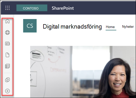 skärmbild av sharepoint-appfältet