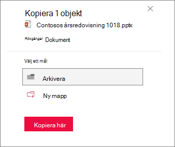 Välj destination