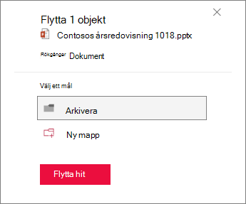 Flytta till mapp